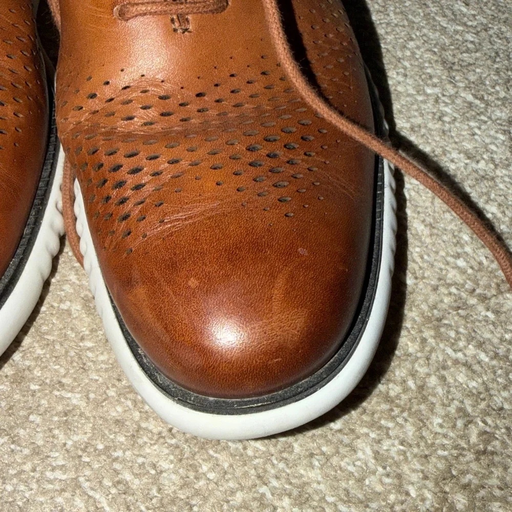 Cole Haan Tan brown Leather lace up zerogrand Oxfords